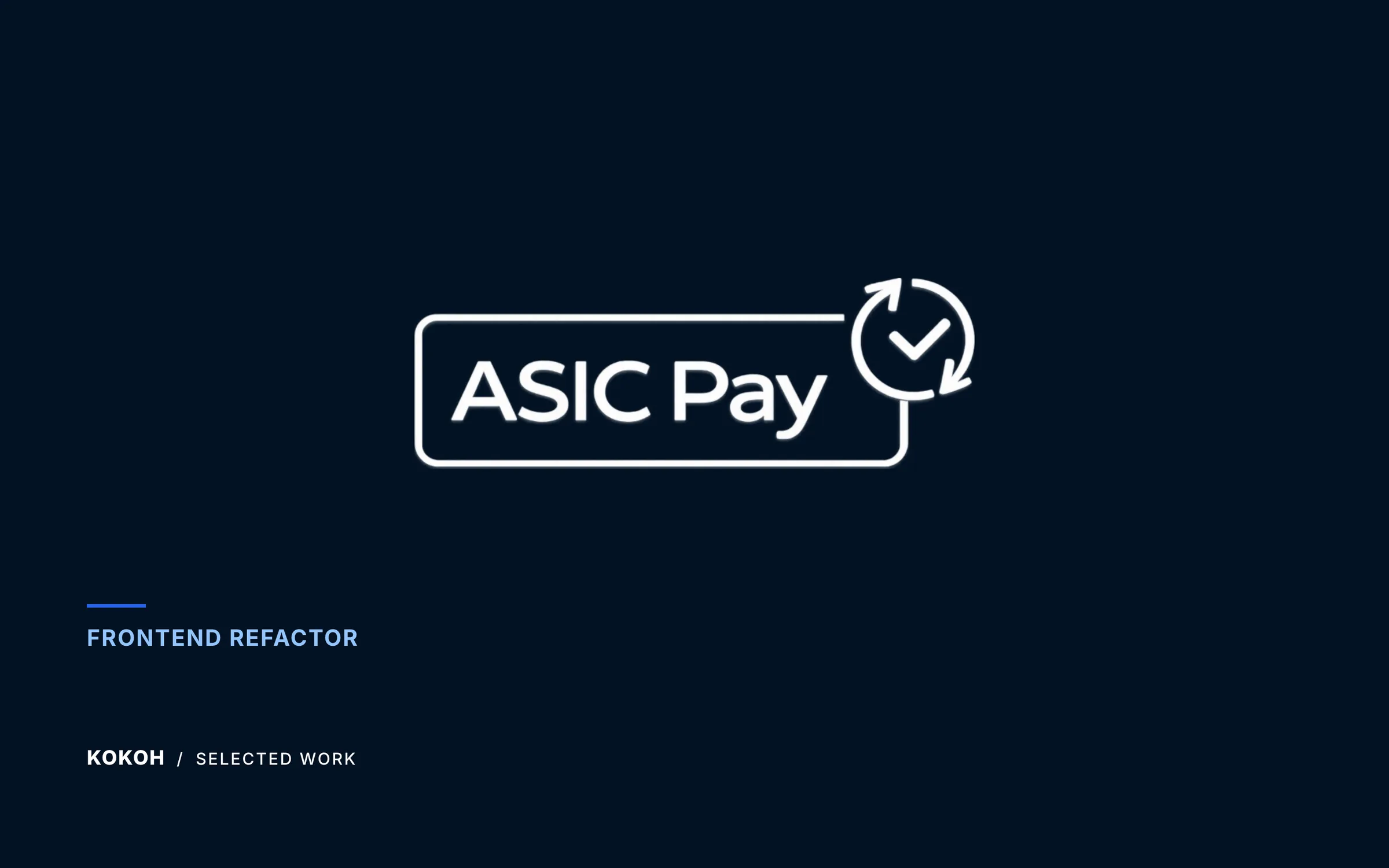 The ASIC Pay logo on its dark navy brand colour, with the KOKOH label